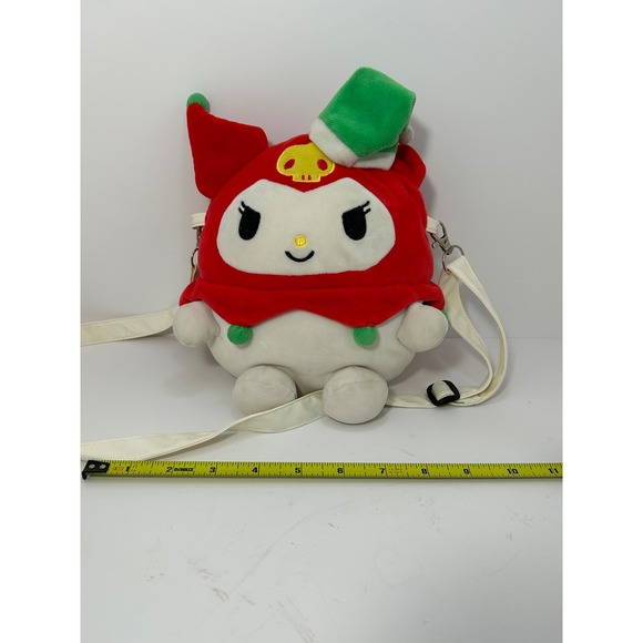 Kuromi Skull Santa Hat Plush Crossbody Bag Kawaii Sanrio Holiday Accessory - Picture 14 of 14
